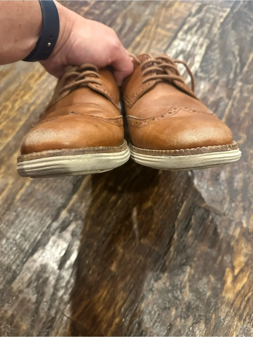 Cole Haan Men's Tan Brogue Wingtip Oxfords